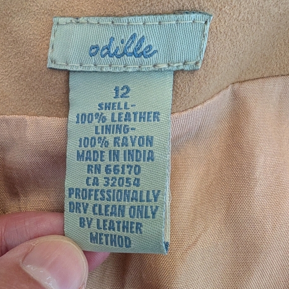 Odille Anthropologie Suede Skirt Orange Tan sz 12 - Picture 10 of 10